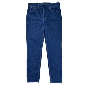 Mott and Bow Mom Jeans Womens Size 32x28 Blue High Rise Dark Wash Ankle Stretch